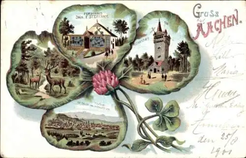 Kleeblatt Litho Aachen, Aussichtsturm, Forsthaus