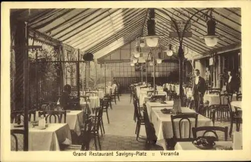 Ak Berlin Charlottenburg, Grand Restaurant Savigny Platz