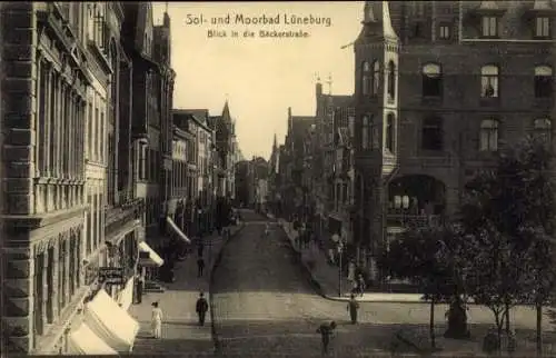 Ak Lüneburg in Niedersachsen, Blick in die Bäckerstraße