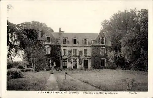 Ak La Chapelle d'Aligne Sarthe, Chateau des Gringuenieres