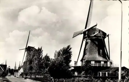 Ak Weesp Nordholland, Mühlen im Holzschuh