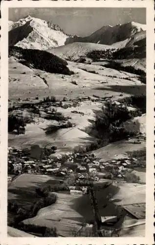 Ak Megève Haute Savoie, Panorama, Station hivernale, Mont Blanc