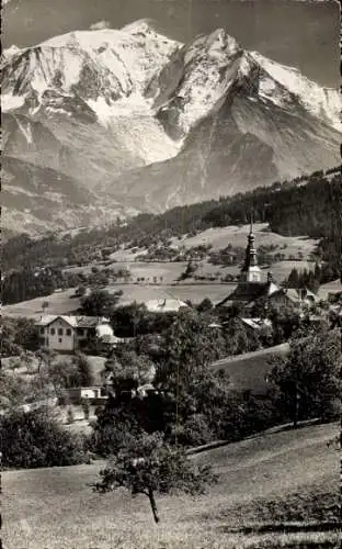 Ak Combloux Haute Savoie, Kirche, Mont Blanc