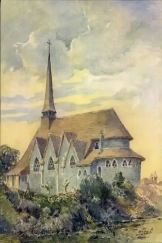 Künstler Ak Vongy Thonon les Bains Haute Savoie, Kirche N. D. du Leman