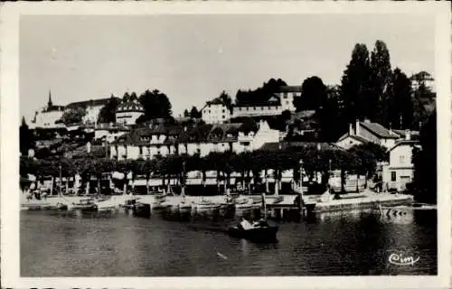 Ak Thonon les Bains Haute Savoie, Le Port de Rives, la Ville