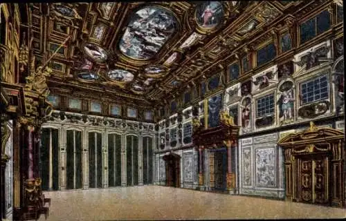 Ak Augsburg in Schwaben, Rathaus, Goldener Saal