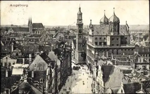 Ak Augsburg in Schwaben, Teilansicht, Kirche