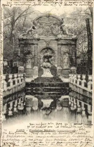 Ak Paris VI, Jardin du Luxembourg, Fontaine Médicis