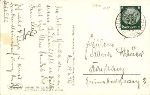 Ak Ulm an der Donau, Panorama, Fliegeraufnahme