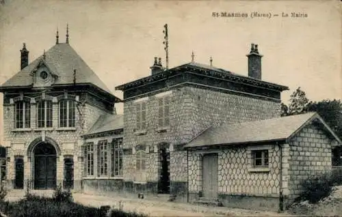 Ak Saint Masmes Marne, La Mairie