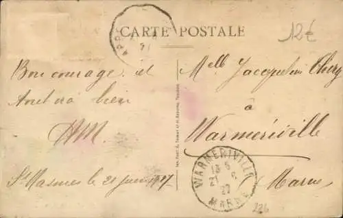 Ak Saint Masmes Marne, La Mairie