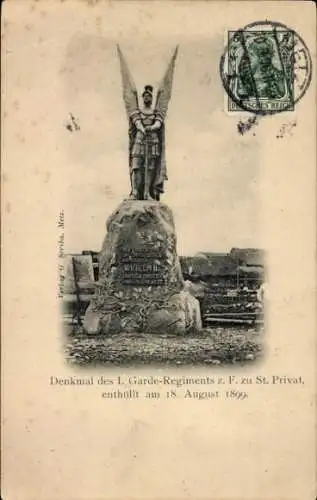 Ak Saint Privat Corrèze, Denkmal des 1. Garde-Regiments