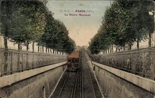 Ak Paris XIX. Buttes Chaumont, Metro Betrag