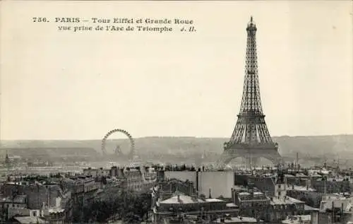 Ak Paris VII, Der Eiffelturm, Eiffelturm, Riesenrad