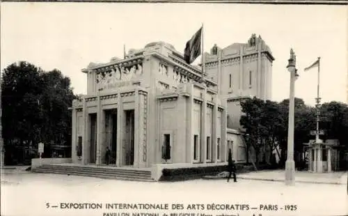 Ak Paris Frankreich, Ausstellung für dekorative Kunst 1925, Nationalpavillon von Belgien