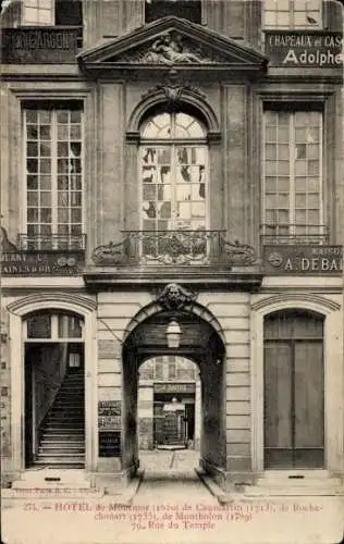 Ak Paris III, Rue du Temple, Hotel de Montmor