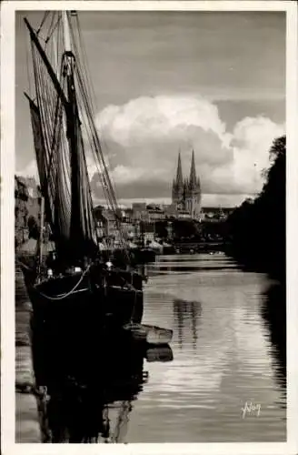 Ak Quimper Finistère, Hafen