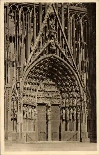 Ak Strasbourg Straßburg Elsass Bas Rhin, Münster, Hauptportal