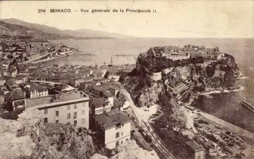 Ak Monaco, Gesamtansicht des Fürstentums