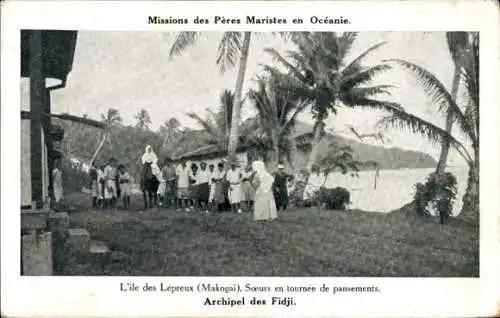 Ak Fiji Fidschi, Missionen der Maristenväter, Leper Makogai