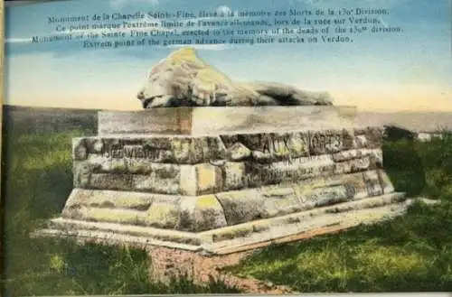 Set von 11 Ak Verdun Meuse,Le Monument de la Chapelle Sainte Fine etc.