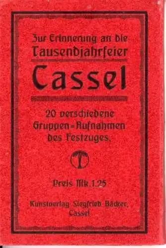 Set von 20 Ak im Umschlag Kassel in Hessen, zur Erinnerung an die Tausendjahrfeier Cassel