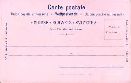 Litho Rigi Kulm Kanton Schwyz, Hotel, Gebirgspanorama