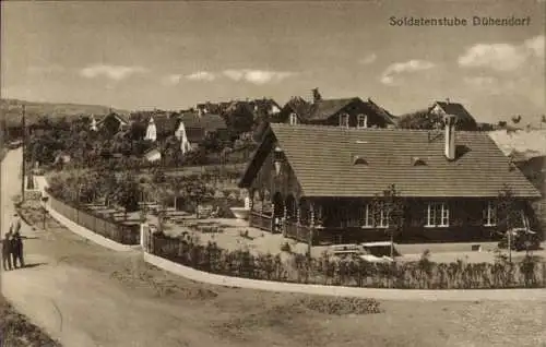 Ak Dübendorf Kanton Zürich, Straßenpartie, Soldatenstube