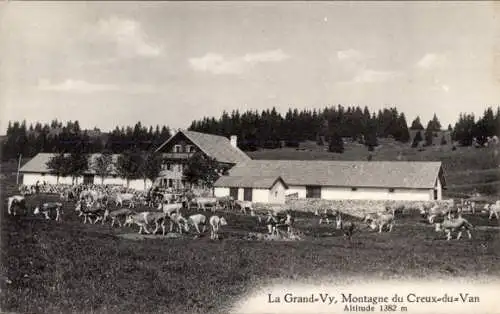 Ak Gorgier Kanton Neuenburg, Chalet de la Grand Vy, Creux du Van