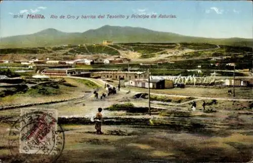 Ak Melilla Spanien, Rio de Oro y barrios del Tesorillo y Principe de Asturias