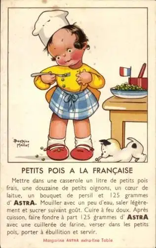 Künstler Ak Mallet, Beatrice, Petits Pois a la Francaise, Margarine Astra