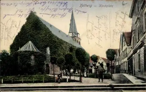 Ak Kettwig Essen im Ruhrgebiet, Kirchplatz