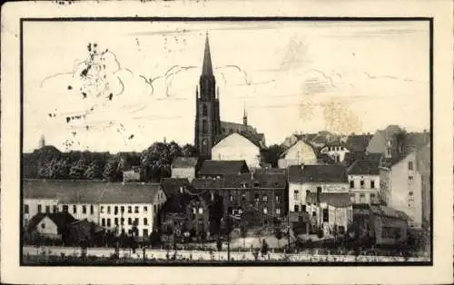 Ak Borbeck Essen im Ruhrgebiet, Gesamtansicht, Kirche