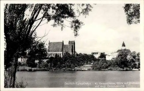 Ak Iława Deutsch Eylau Westpreußen, Geserichsee, Rathaus, Ordenskirche