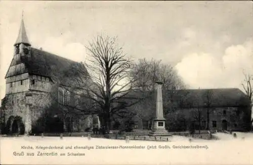 Ak Zarrentin am Schaalsee, Kirche, Kriegerdenkmal, Zisterzienser-Nonnenkloster