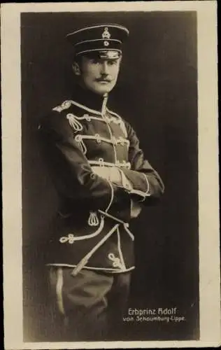 Ak Erbprinz Adolf zu Schaumburg Lippe, Portrait, Uniform