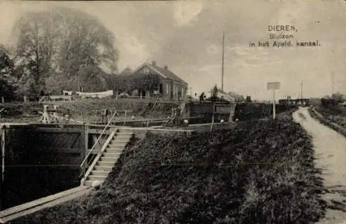 Ak Dieren Gelderland, Locks in the Apeld. Kanal