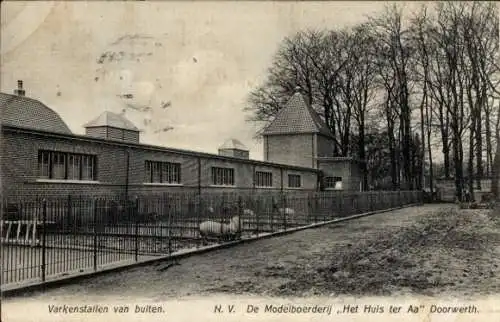 Ak Doorwerth Gelderland, The Model Farm Het Huis ter Aa, Schweineställe von außen