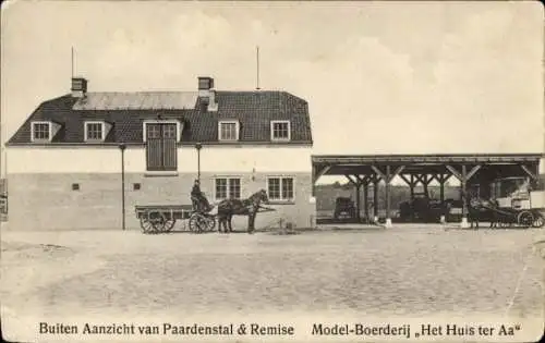 Ak Doorwerth Gelderland, The Model Farm Het Huis ter Aa, Außenansicht der Horse Stable Remise