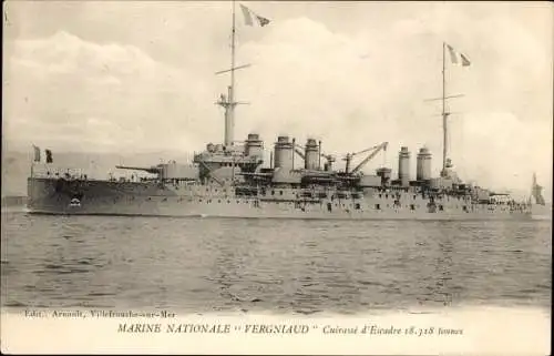 Ak Französisches Kriegsschiff Vergniaud