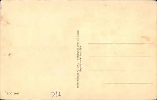 Ak Auvergne, Zwei Jungen auf Esel reitend