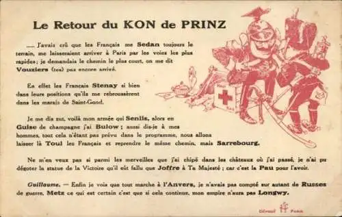 CPA Le retour du Kon de Prinz, En effet les Francais Stenay si bien dans leurs positions...