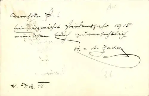 Ak Gedicht von Hans Freiherrn von Jaden, Seid Stolz, Wenn Stärke sich mit Großmut paart...