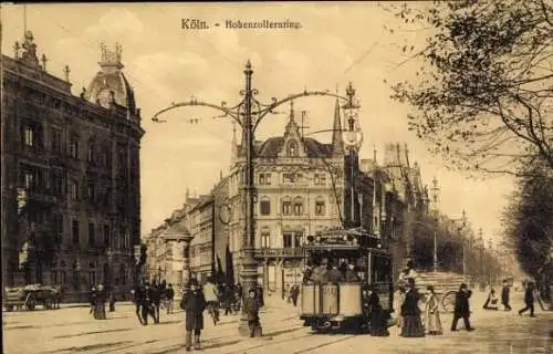 Ak Köln am Rhein, Hohenzollernring, Straßenbahn