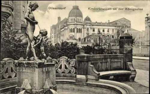 Ak Düsseldorf, Kinderbrunnen an der Königsallee