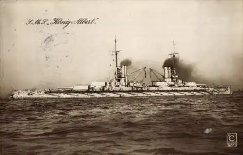 Ak Deutsches Kriegsschiff, SMS König Albert, Großlinienschiff, Kaiserliche Marine