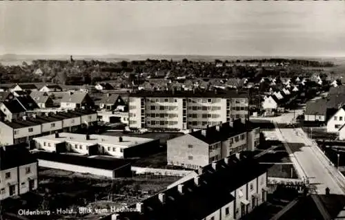 Ak Oldenburg in Holstein, Blick vom Hochhaus, Gesamtansicht