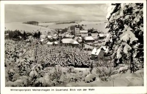 Ak Meinerzhagen im Sauerland, Teilansicht, Blick von der Wahr, Winter