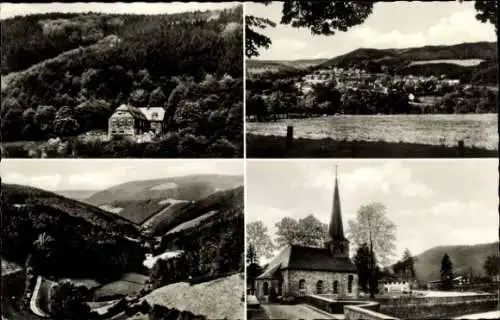 Ak Dahl Hagen in Westfalen, Volmetal, Kirche, Panorama