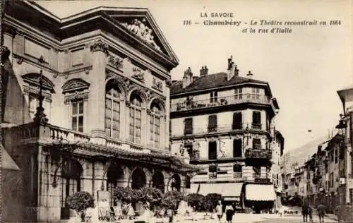 Ak Chambery Savoie, Theatre, rue d'Italie